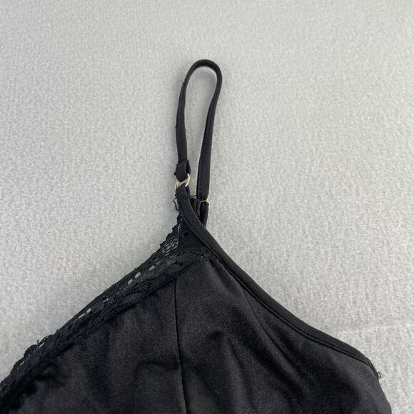 Bebe Y2K Black Bodycon Tank Baby Doll Cutout Mini Dress Size Large Stretch - Picture 10 of 16